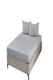More Home Çift Kişilik Çarşaf Seti + Yastık Kılıfı Gri