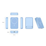 Powerbank 10000 mAh Kablosuz Magsafe Destekli–2 USB Çıkışlı, LED’li, Hızlı Şarjlı–Masaüstü Kullam