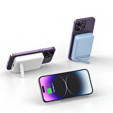 Masaüstü Kablosuz Powerbank 10000 mAh–20W PD Hızlı Şarj–Type-C+LED Gösterge–iPhone & Magsafe Uyumlu