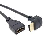 Hdmi Dişi Erkek Uzatma 90 Derece Dirsek Kablosu 1 Metre