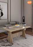 Eliusta Tekerlekli Mdf Masa %100 Mdf Orta Sehpa Salon Sehpa
