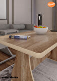 Eliusta Tekerlekli Mdf Masa %100 Mdf Orta Sehpa Salon Sehpa