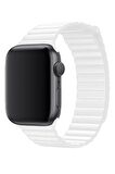 Megafox Apple Watch Seri 2/3/4/5/6/7/8/Se Suni Deri Loop Kordon 38-40-41 Mm Uyumlu 