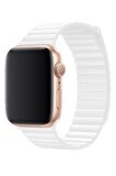 Megafox Apple Watch Seri 2/3/4/5/6/7/8/Se Suni Deri Loop Kordon 38-40-41 Mm Uyumlu 
