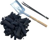 Mobilreyon Mangal Ateş Seti, 2 Kg Meşe Kömürü - 1 Adet Kömür Ateş Soba Küreği - 1 Adet Mangal Maşa