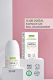 INCIA %100 Doğal Roll On Deodorant Kadınlar İçin Ter Kokusu Önleyici Leke Yapmayan 50 ml