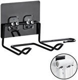 Fön Makine Askısı Siyah Yapışkanlı Fön Makine Tutucu