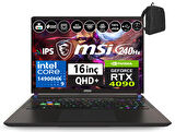 Msı Nb Vector 16 Hx Intel I9-14900HX 24GB Ddr5 512GB SSD 16GB/RTX4090 175W Freedos 16" 240HZ Qhd+ Taşınabilir Bilgisayar VECA14VIG-825XTR01+WEBLEGELSINÇANTA