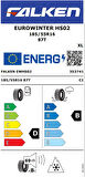 FALKEN 185/55R16 87T XL EUROWINTER HS02 2025 ÜRETİM KIŞ LASTİĞİ