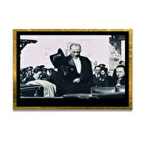 Gazi Mustafa Kemal Atatürk ÖZEL SERİ^# Miyrem  Design Cam Tablo Model: 238