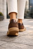 Kadın Kahverengi Retro Sneaker Günlük Rahat Spor Ayakkabı Kauçuk Taban