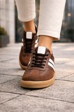 Kadın Kahverengi Retro Sneaker Günlük Rahat Spor Ayakkabı Kauçuk Taban