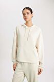 DeFactoFit Oversize Geniş Kalıp Modal Kapüşonlu Kanguru Cepli Sporcu Sweatshirt B5206AX24SPER218