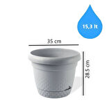 Omnipazar KRS-345 Dekoratif İnci Bitki Çiçek Saksı Takımı 15.3 Litre No 5