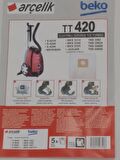 ARÇELİK TT 420 SENTETİK CONTALI ( 4 PAKET 20 ADET )  ELEKTİRİK SÜPÜRGESİ UYGUN FİYAT İNDİRİMLİ