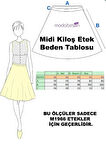 Midi boy Süet kiloş etek Vizon