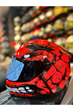 Fazer Siyah Vizör Fantastic Red Shinny Full Face Güneş Vizörlü Motosiklet Kaskı