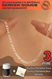Kadın Kolye - 3mm 925 Ayar Figaro Model Kadın Gümüş Kolye