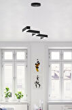 Zigzag ( Siyah Kasa, Beyaz Işık ) Ledli Modern Led Avize, Salon, Mutfak, Oturma Yatak Odası, Sarkıt