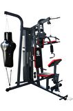 3 Bölmeli Çalışma Istasyonu ( Ağırlık, Boks, Fitness Barfiks )
