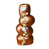 Uretti - Ayşe 7362 6307 El Yapımı Bakır Taş Motifli Dekoratif Biblo / Vazo - 18 x 9 Cm