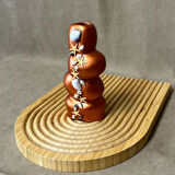 Uretti - Ayşe 7362 6307 El Yapımı Bakır Taş Motifli Dekoratif Biblo / Vazo - 18 x 9 Cm