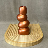 Uretti - Ayşe 7362 6307 El Yapımı Bakır Taş Motifli Dekoratif Biblo / Vazo - 18 x 9 Cm