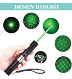 PRO-303 USB Şarjlı Yeşil Lazer Pointer, Sunum Kalemi, Güçlü Şarjlı Lazer Işaretliyici