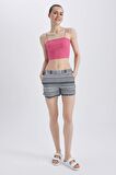 DeFacto Fall in Love Regular Fit Etnik Desenli Deniz Şortu T5232AZ23SMBK27