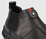 Siyah Deri Erkek Bot