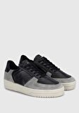 Gri Deri Kadın Sneaker