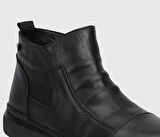 Siyah Deri Erkek Bot