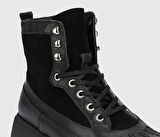 Siyah Deri Erkek Bot