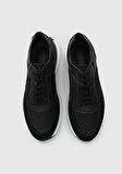 Siyah Deri Erkek Sneaker
