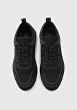 Siyah Deri Erkek Sneaker