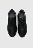 Siyah Deri Erkek Sneaker