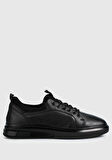 Siyah Deri Erkek Sneaker