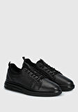Siyah Deri Erkek Sneaker