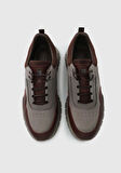 Gri Deri Erkek Sneaker