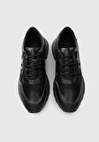 Siyah Deri Erkek Sneaker