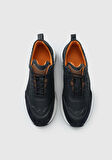 Lacivert Deri Erkek Sneaker