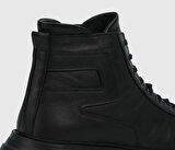 Siyah Deri Erkek Bot