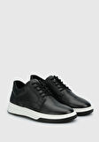 Siyah Deri Erkek Sneaker