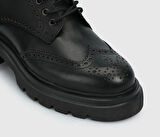 Siyah Deri Erkek Bot