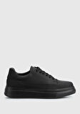 Siyah Deri Erkek Sneaker