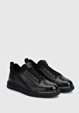 Siyah Deri Erkek Sneaker