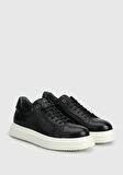 Siyah Deri Erkek Sneaker