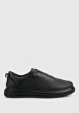 Siyah Deri Kadın Sneaker