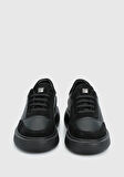 Siyah Deri Kadın Sneaker