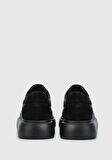 Siyah Deri Kadın Sneaker
